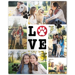 Metal Print 8x10 with Love Paw Prints design