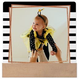 4x4 Square Metal Print With Stand with Modern Stripes design