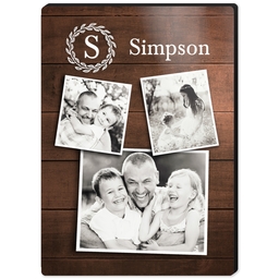 High Gloss Easel Print 5x7 with Monogram Wreath design