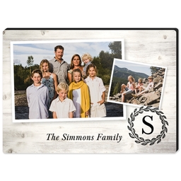 High Gloss Easel Print 5x7 with Monogram Wreath White design