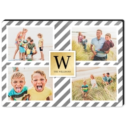 High Gloss Easel Print 5x7 with Striped Monogram design