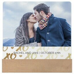 4x4 Square Metal Print With Stand with Hugs and Kisses design