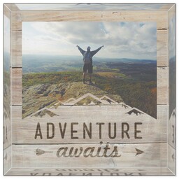 4x4 Glossy Acrylic Block with Adventure Awaits design