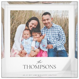 4x4 Glossy Acrylic Block with Classic Family Name design