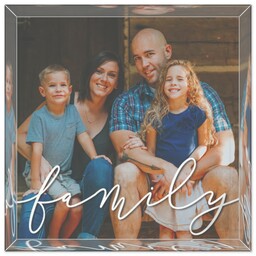 4x4 Glossy Acrylic Block with Family Script design