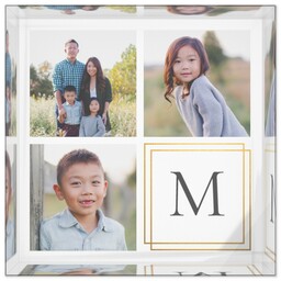 4x4 Glossy Acrylic Block with Gold Monogram design