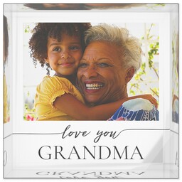 4x4 Glossy Acrylic Block with Grandparent Love design