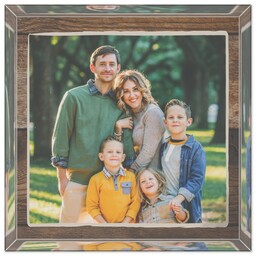 4x4 Glossy Acrylic Block with Wood Frame design