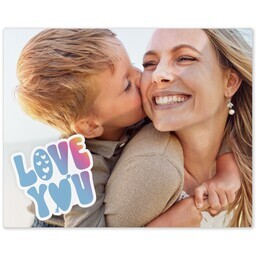 Metal Print 8x10 with Retro Love You design