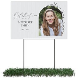 Photo Yard Sign 12x18 (with H-Stake) with Celebration of Life design