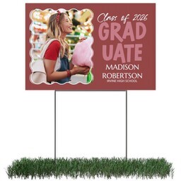 Photo Yard Sign 12x18 (with H-Stake) with Fun Lines design
