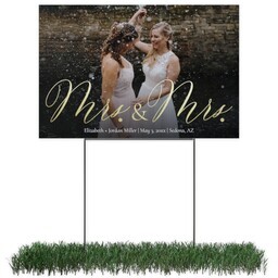 Photo Yard Sign 12x18 (with H-Stake) with Two Mrs. design