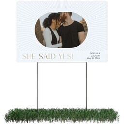 Photo Yard Sign 12x18 (with H-Stake) with Love Lines design