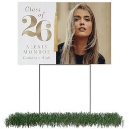 Photo Yard Sign 12x18 (with H-Stake) with Grads Big Date 2026 design