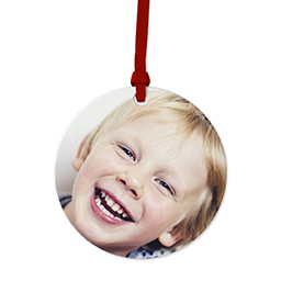 Ceramic Round Photo Ornament with Full Photo design
