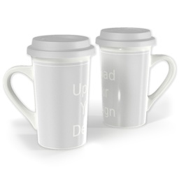 Premium Grande Photo Mug with Lid, 16oz with Upload Your Design design