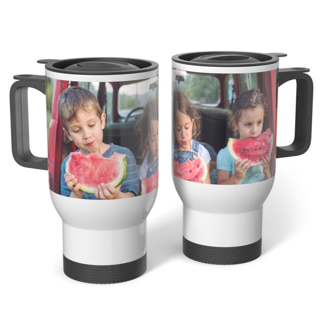 Custom 14oz Stainless Steel Mug – full wrap photo print drinkware