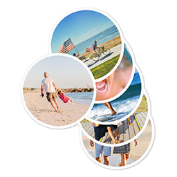 Round Sticker 3"x3" - Set of 6 with Full Photo design