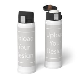 Water Bottle with Flip Top Lid with Upload Your Design design