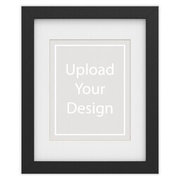 11x14 Black Framed Print With White Mat with Upload Your Design design