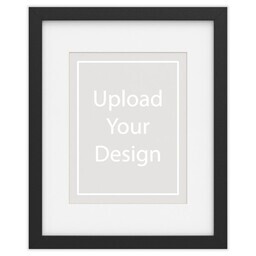 16x20 Black Framed Print With White Mat with Upload Your Design design