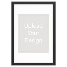 20x30 Black Framed Print With White Mat with Upload Your Design design