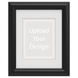 11x14 Traditional Black Framed Print With White Mat with Upload Your Design design