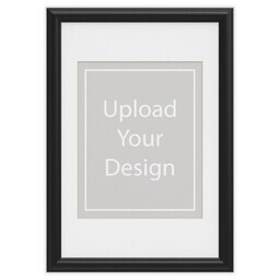 20x30 Traditional Black Framed Print With White Mat with Upload Your Design design