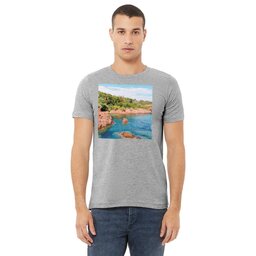 Unisex Jersey Tee - Athletic Heather, Size L with Full Photo design