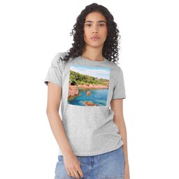 Womens Jersey Short Sleeve Tee - Athletic Heather, Size S with Full Photo design