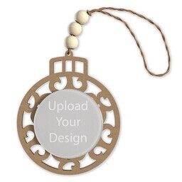 Beaded Wood & Acrylic Ornament with Upload Your Design design