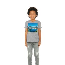 Youth Jersey T-Shirt - Athletic Heather, Size L with Full Photo design