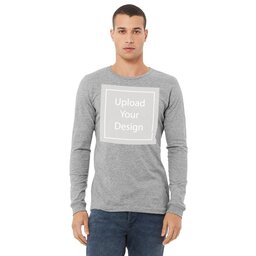Unisex Long Sleeve Tee - Athletic Heather, Size L with Create Your Own design