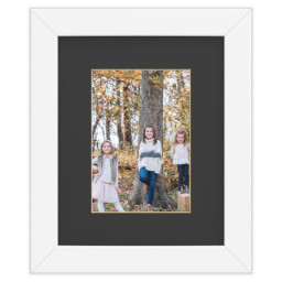 8x10 White Framed Print With Black Mat with Full Photo design
