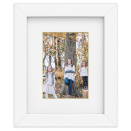 8x10 White Framed Print With White Mat with Full Photo design