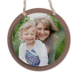 Wood & Acrylic Round Ornament with Full Photo design