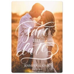 5x7 Photo Magnet with Flourishing Save the Date design