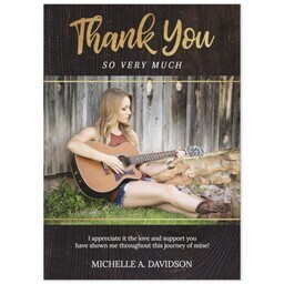 Same Day Magnet 5x7 with Woodgrain Graduate Thanks design