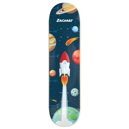 Skateboard Deck - 32"x7.75" with Blast Off Growth Chart Skateboard design