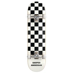 Skateboard Complete Setup - 32"x7.75" with Checkered Grid Skateboard design