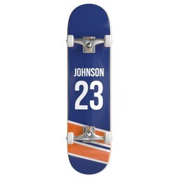 Skateboard Complete Setup - 32"x7.75" with Diagonal Striped Sports Jersey Skateboard design