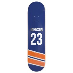 Skateboard Deck - 32"x7.75" with Diagonal Striped Sports Jersey Skateboard design