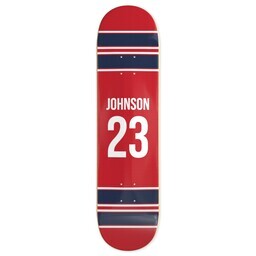Skateboard Deck - 32"x7.75" with Horizontal Striped Sports Jersey Skateboard design