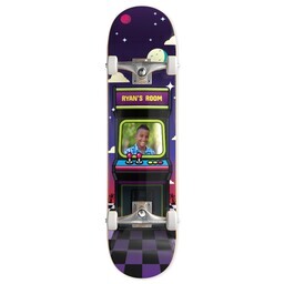 Skateboard Complete Setup - 32"x7.75" with Outer Space Arcade Skateboard design