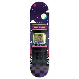 Skateboard Deck - 32"x7.75" with Outer Space Arcade Skateboard design