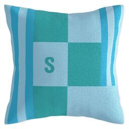 17x17 Tapestry Woven Pillow - Tonal with Geo Color Blocks design