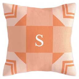 17x17 Tapestry Woven Pillow - Tonal with Geometric Corners design