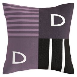 17x17 Tapestry Woven Pillow - Tonal with Geometric Stripes design
