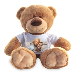 Photo Teddy Bear with Cursive Love design