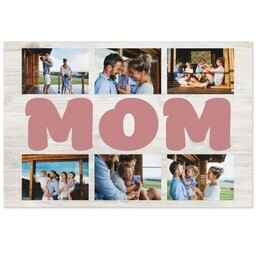 Same Day Magnet 4x6 with Woodgrain Mom Collage design